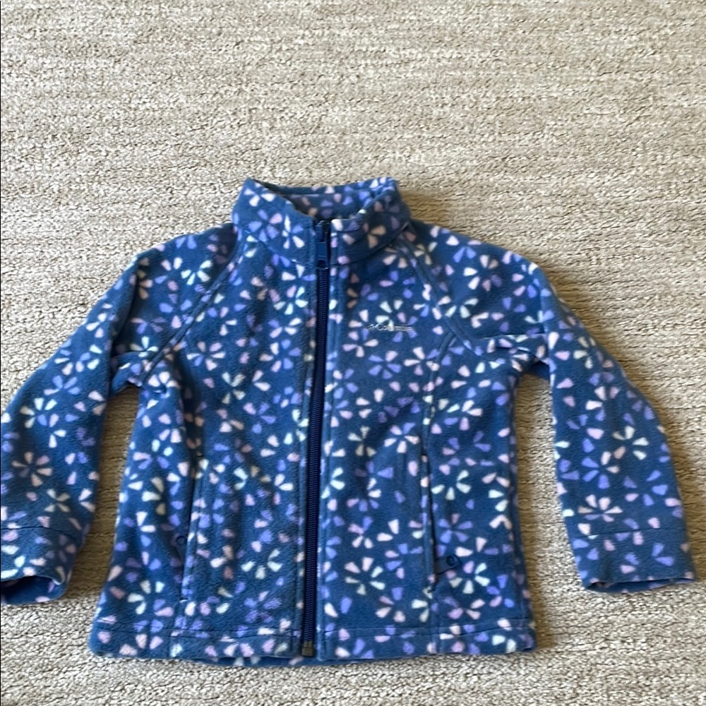 Columbia Kids Floral Blue and Lavender Fleece Jacket